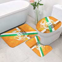Personalized Ivory Coast Football Bathroom Set Elephant Mascot Flag - Comic Style Graphic