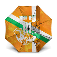 Personalized Ivory Coast Football Umbrella Elephant Mascot Flag - Comic Style Graphic