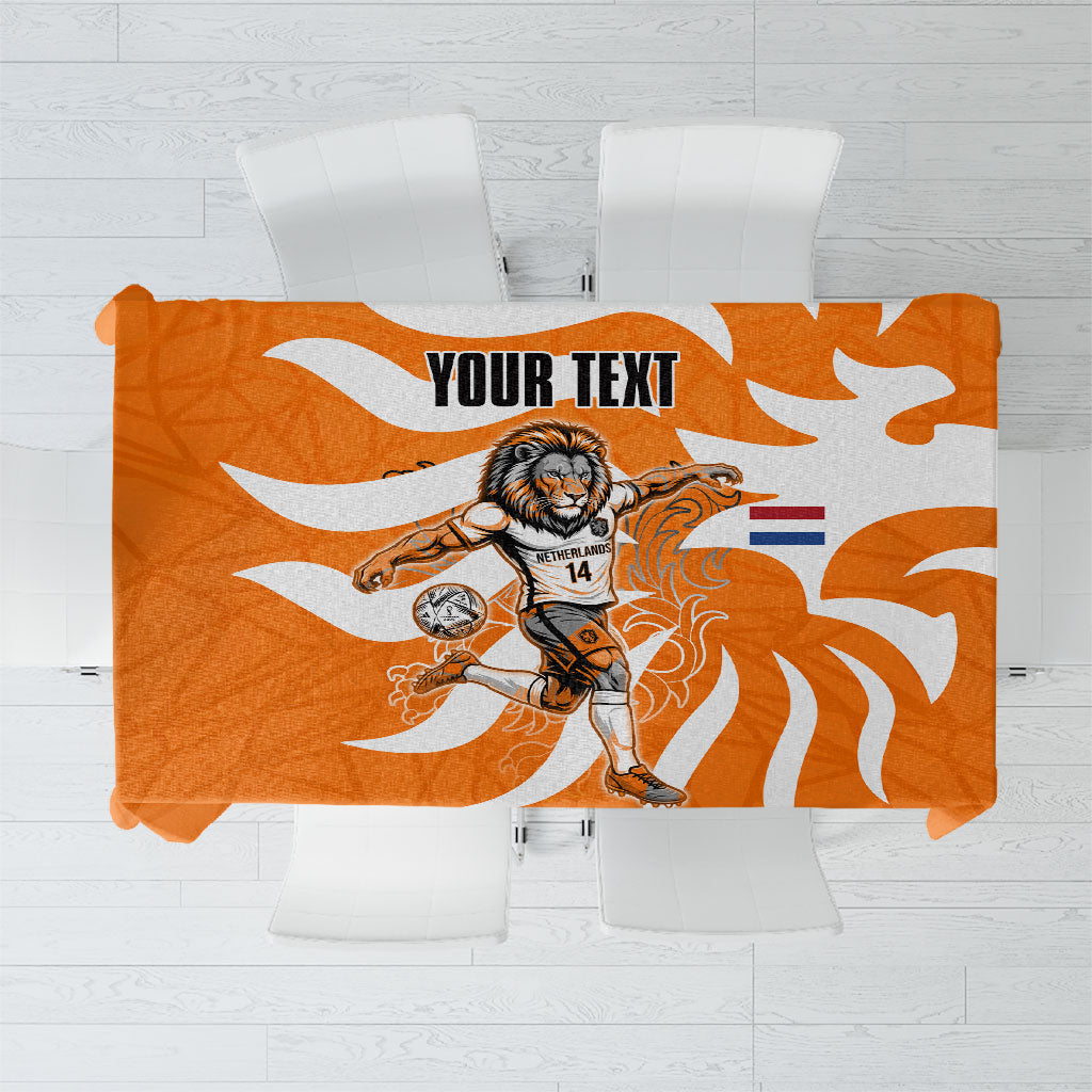 Personalized Netherlands Football Lion Mascot Tablecloth Dutch Orange Flag Windmill Symbol Comic