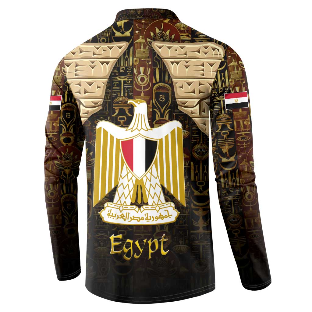 Anubis Egypt Button Sweatshirt with Ancient Hieroglyph Pharaoh Spirit
