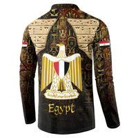 Anubis Egypt Button Sweatshirt with Ancient Hieroglyph Pharaoh Spirit