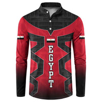 Egypt Flag Emblem Button Sweatshirt with Red Black Bold Spirit