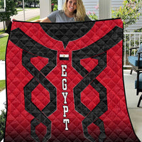 Egypt Flag Emblem Quilt with Red Black Bold Spirit