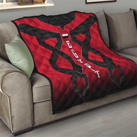 Egypt Flag Emblem Quilt with Red Black Bold Spirit