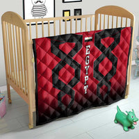 Egypt Flag Emblem Quilt with Red Black Bold Spirit