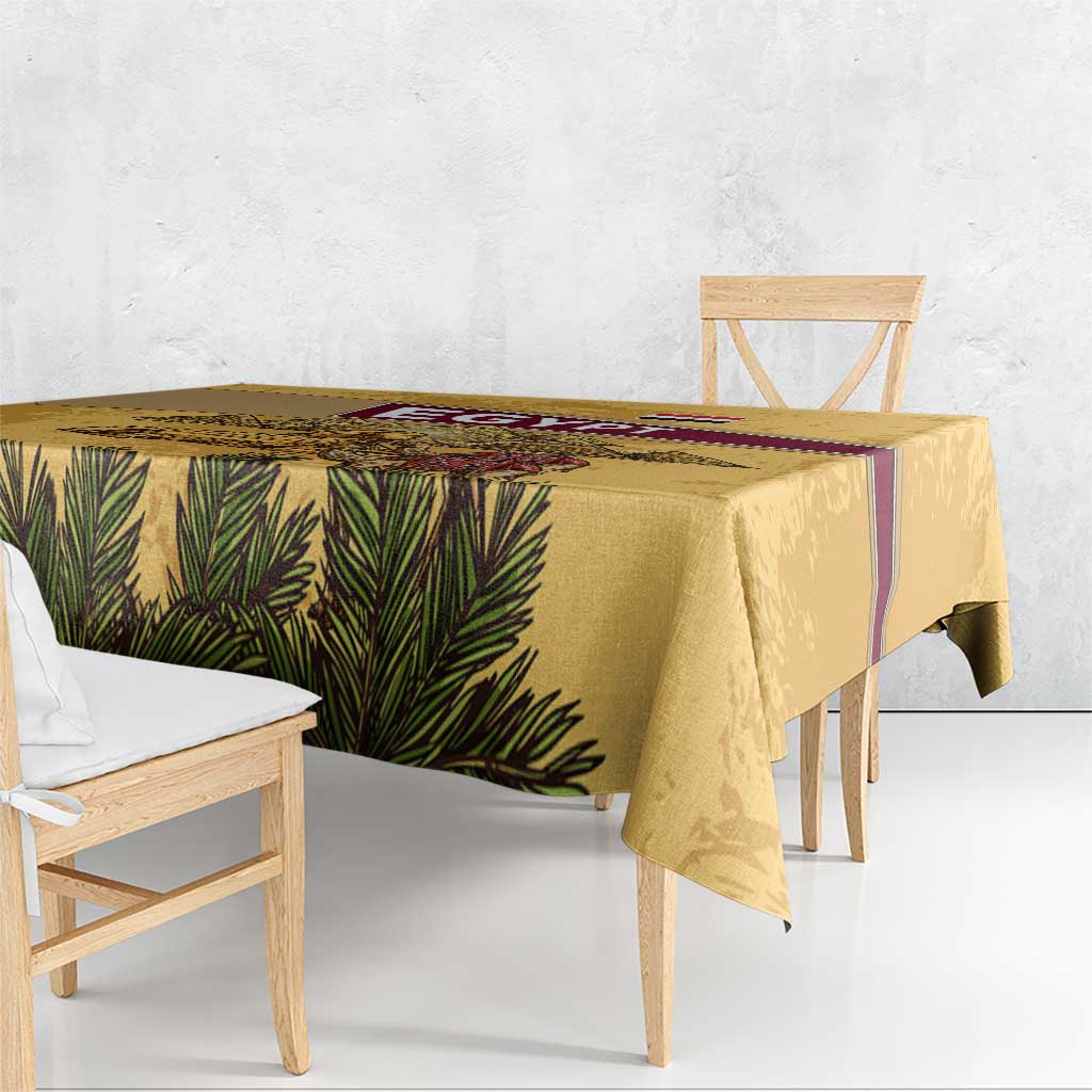 Egyptian Pyramids and Anubis Tablecloth with Camel Caravan Desert