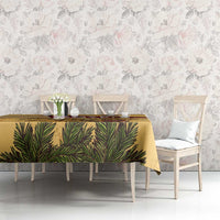 Egyptian Pyramids and Anubis Tablecloth with Camel Caravan Desert