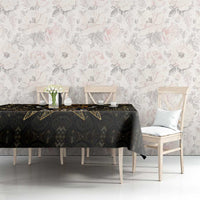 Pharaoh King Tut Egypt Tablecloth with Hieroglyphic Gold Pattern