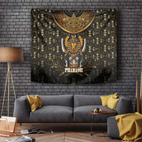 Pharaoh King Tut Egypt Tapestry with Hieroglyphic Gold Pattern