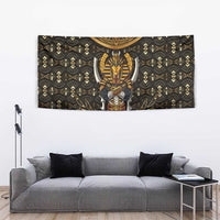 Pharaoh King Tut Egypt Tapestry with Hieroglyphic Gold Pattern