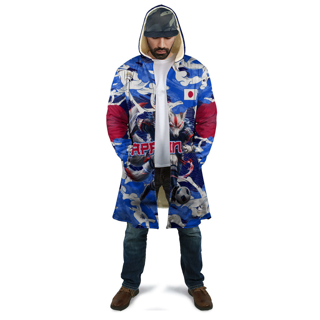 Personalized Japan Football Cloak Kitsune Samurai Mascot - Traditional Wave Heritage