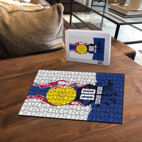 Personalized Japan Football Kitsune Mascot Puzzle Samurai Blue Chrysanthemum Flame