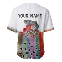 Multicolor Fish Pattern Design Baseball Jersey Fishing Scaled Texture and Custom Name Print - Wonder Print Shop