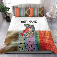 Multicolor Fish Pattern Design Bedding Set Fishing Scaled Texture and Custom Name Print - Wonder Print Shop