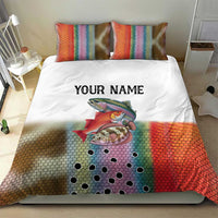Multicolor Fish Pattern Design Bedding Set Fishing Scaled Texture and Custom Name Print - Wonder Print Shop