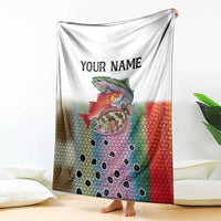 Multicolor Fish Pattern Design Blanket Fishing Scaled Texture and Custom Name Print - Wonder Print Shop