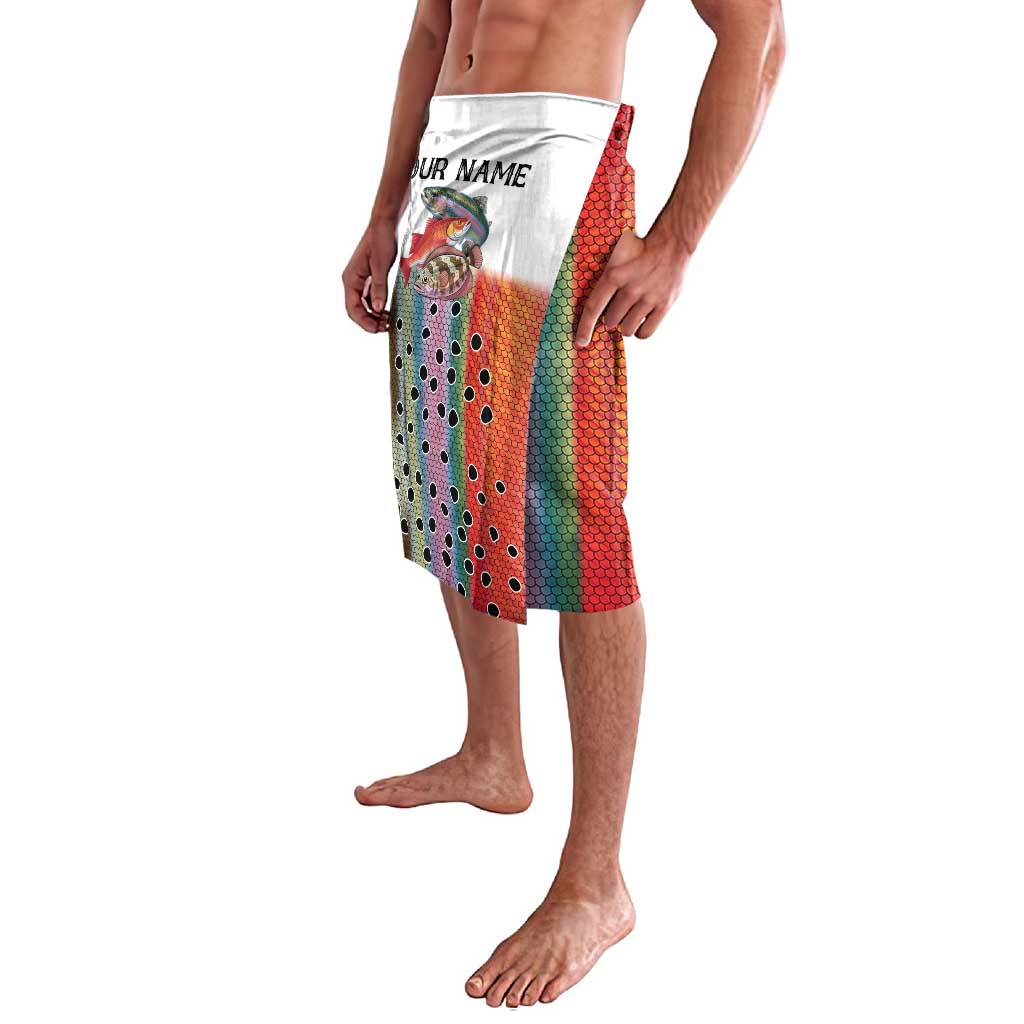Multicolor Fish Pattern Design Lavalava Fishing Scaled Texture and Custom Name Print - Wonder Print Shop