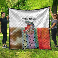 Multicolor Fish Pattern Design Quilt Fishing Scaled Texture and Custom Name Print - Wonder Print Shop