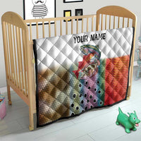 Multicolor Fish Pattern Design Quilt Fishing Scaled Texture and Custom Name Print - Wonder Print Shop