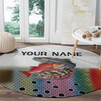 Multicolor Fish Pattern Design Round Carpet Fishing Scaled Texture and Custom Name Print - Wonder Print Shop