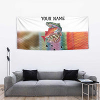 Multicolor Fish Pattern Design Tapestry Fishing Scaled Texture and Custom Name Print - Wonder Print Shop