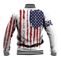 American Flag Fishing Baseball Jacket Lure and Hook Elements and Custom Name Print - Wonder Print Shop