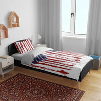American Flag Fishing Bedding Set Lure and Hook Elements and Custom Name Print - Wonder Print Shop