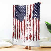 American Flag Fishing Blanket Lure and Hook Elements and Custom Name Print - Wonder Print Shop