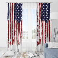 American Flag Fishing Window Curtain Lure and Hook Elements and Custom Name Print - Wonder Print Shop
