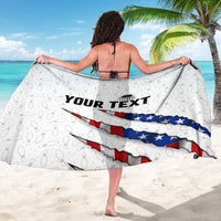 Personalized American Flag Bowling Team Sarong Pins and Ball Torn Stripes and Patterned White - Wonder Print Shop