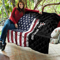 Grunge American Flag Custom Bowling Quilt Pins Graphic and Team Text Layout Design - Wonder Print Shop