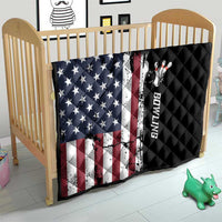 Grunge American Flag Custom Bowling Quilt Pins Graphic and Team Text Layout Design - Wonder Print Shop