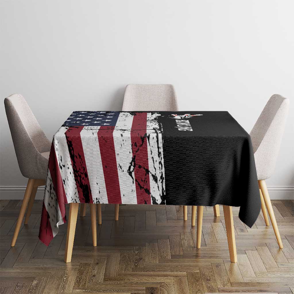 Grunge American Flag Custom Bowling Tablecloth Pins Graphic and Team Text Layout Design - Wonder Print Shop