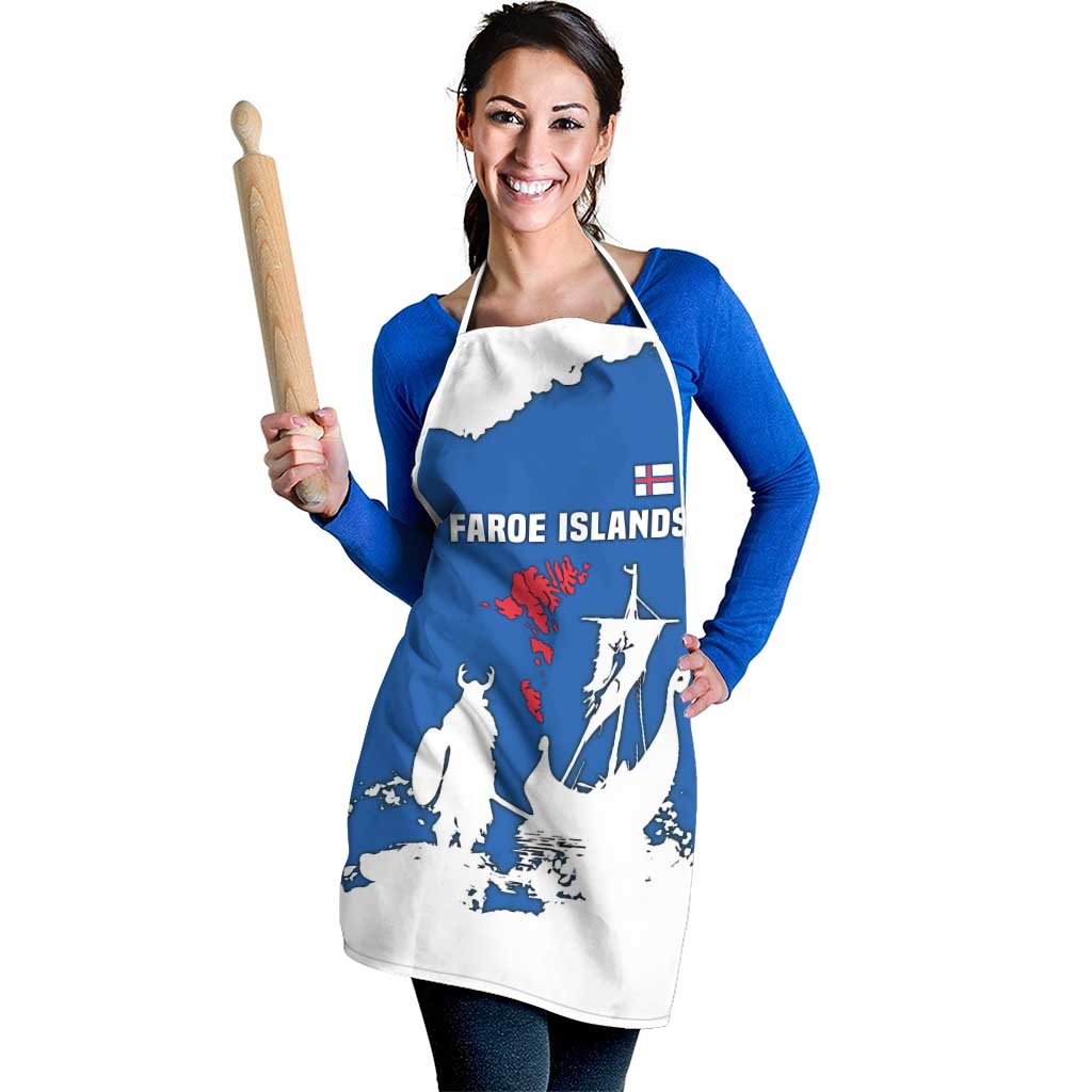Faroe Islands Apron with Viking Ship and Map Silhouette - Wonder Print Shop