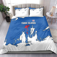 Faroe Islands Bedding Set with Viking Ship and Map Silhouette - Wonder Print Shop