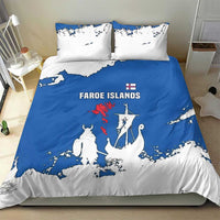 Faroe Islands Bedding Set with Viking Ship and Map Silhouette - Wonder Print Shop