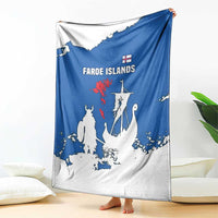 Faroe Islands Blanket with Viking Ship and Map Silhouette - Wonder Print Shop