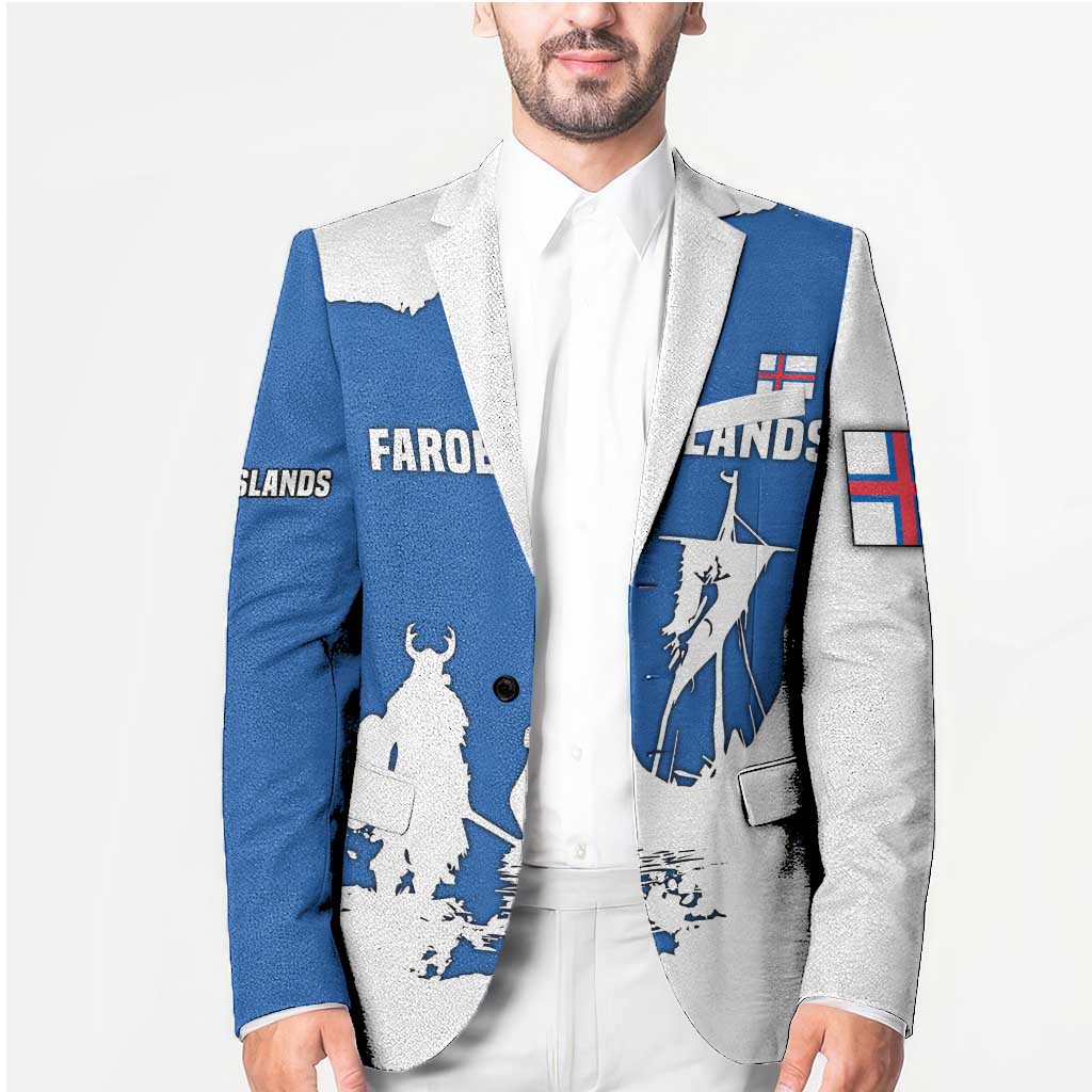 Faroe Islands Blazer with Viking Ship and Map Silhouette - Wonder Print Shop