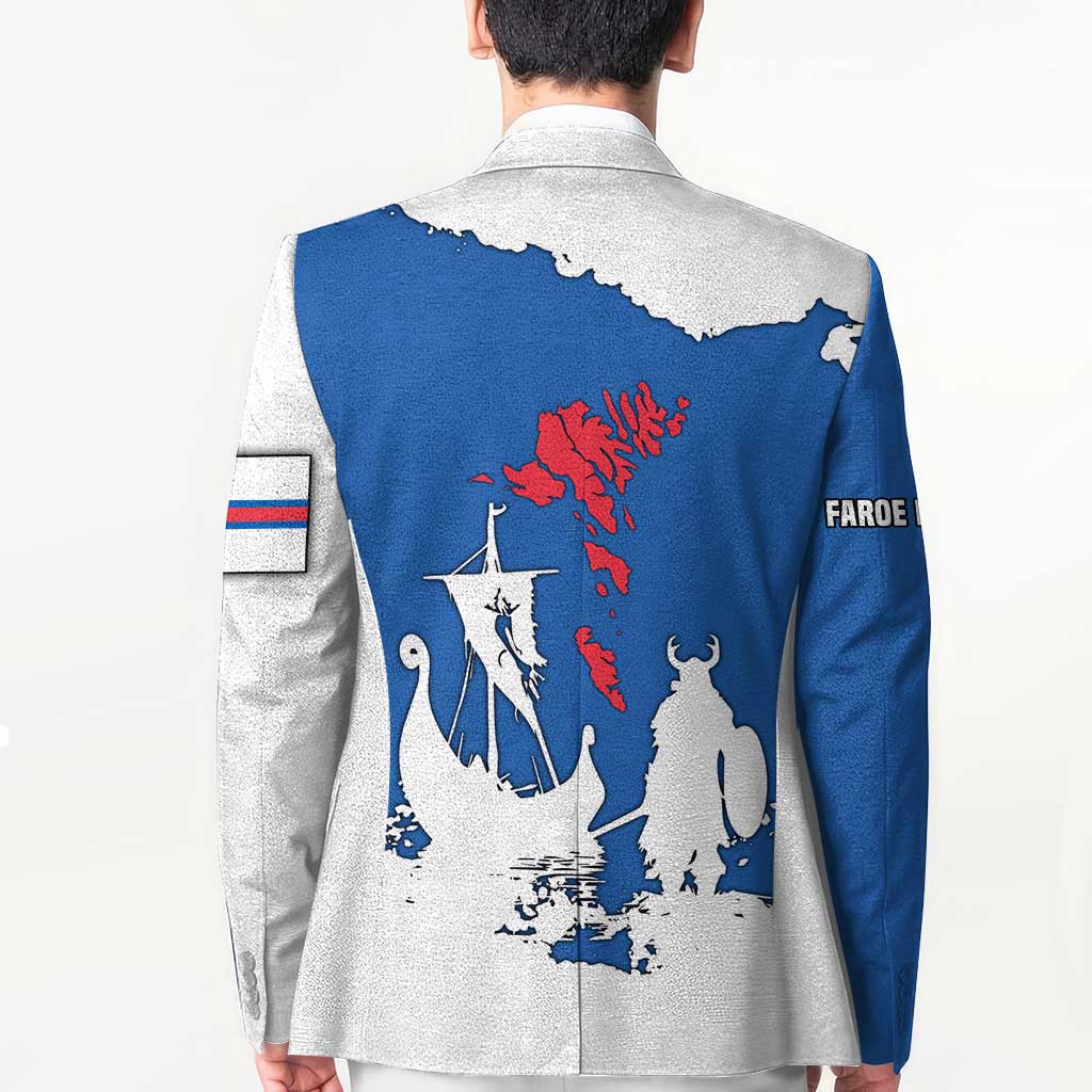 Faroe Islands Blazer with Viking Ship and Map Silhouette - Wonder Print Shop