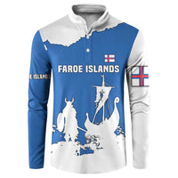 Faroe Islands Button Sweatshirt with Viking Ship and Map Silhouette - Wonder Print Shop