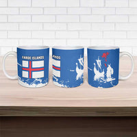 Faroe Islands Ceramic Mug with Viking Ship and Map Silhouette - Wonder Print Shop