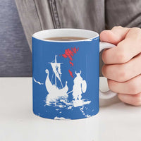 Faroe Islands Ceramic Mug with Viking Ship and Map Silhouette - Wonder Print Shop