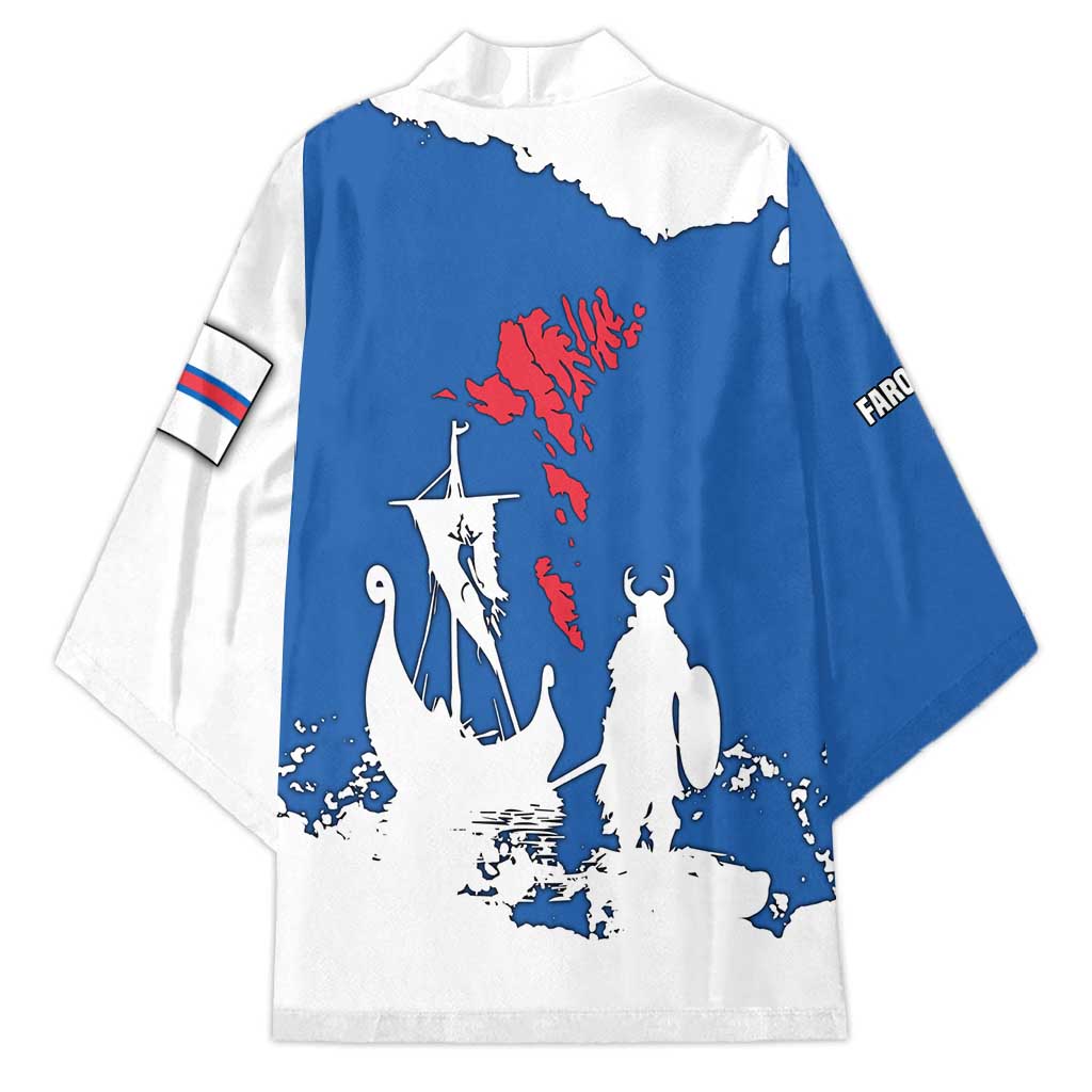 Faroe Islands Kimono with Viking Ship and Map Silhouette - Wonder Print Shop