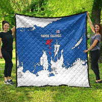 Faroe Islands Quilt with Viking Ship and Map Silhouette - Wonder Print Shop