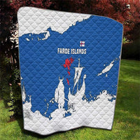 Faroe Islands Quilt with Viking Ship and Map Silhouette - Wonder Print Shop