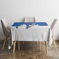 Faroe Islands Tablecloth with Viking Ship and Map Silhouette - Wonder Print Shop