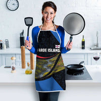 Faroe Islands Apron with Waterfall Nature Scene and Rune Pattern Design - Wonder Print Shop