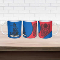 Faroe Islands Ceramic Mug with Viking Warrior and Longship Design - Wonder Print Shop