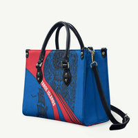 Faroe Islands Leather Bag with Viking Warrior and Longship Design - Wonder Print Shop