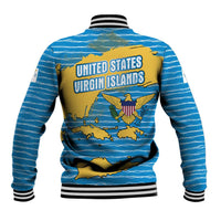 United States Virgin Islands Baseball Jacket with Blue Yellow Ocean Design and Eagle Map Pattern - Wonder Print Shop